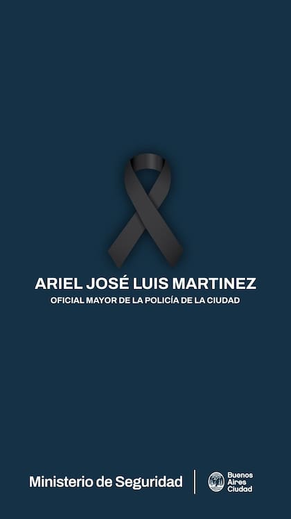 "Expresamos nuestras más sinceras condolencias a su familia, amigos y camaradas", señalaron desde la Policía de la Ciudad