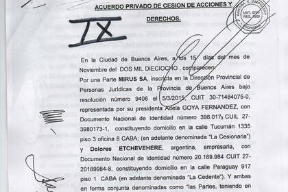 Otro extracto del acuerdo privado