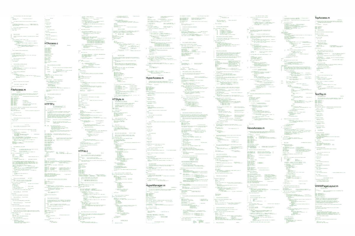 Extracto del código original de la World Wide Web