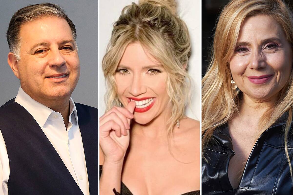 Fabián Doman; Laurita Fernánez y Andrea Politti