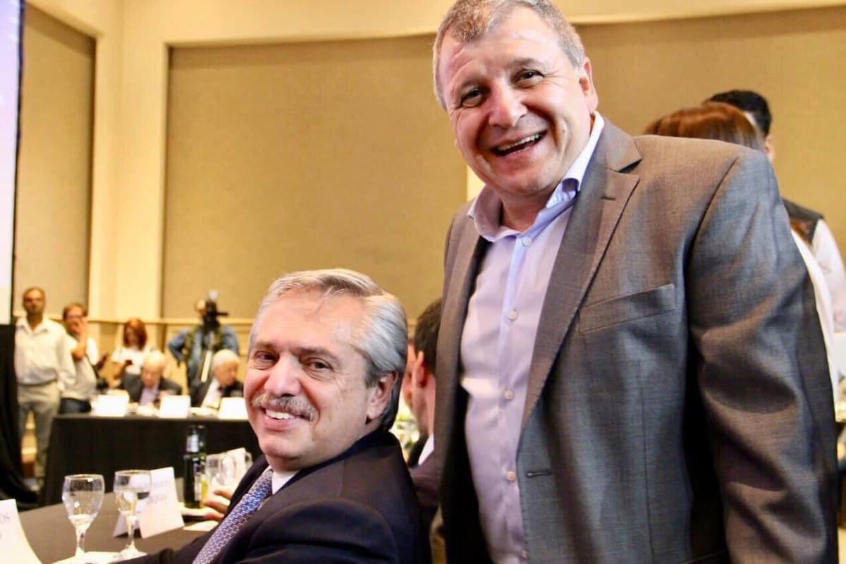 Fabián Francioni,intendente de Leones, Córdoba, junto a Alberto Fernández