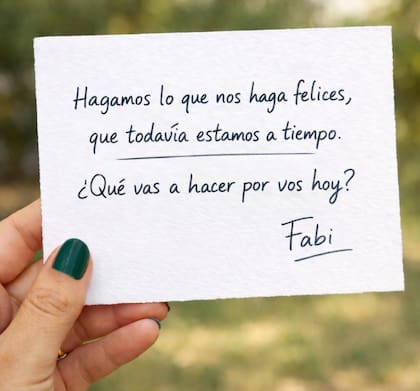 Fabiana propone replantearnos la relación con el tiempo