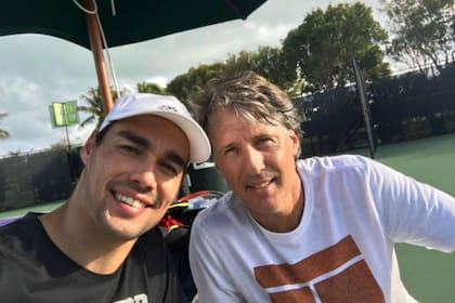 Fabio Fognini y Franco Davin, el coach que llevó al italiano al Top 10 por pirmera vez