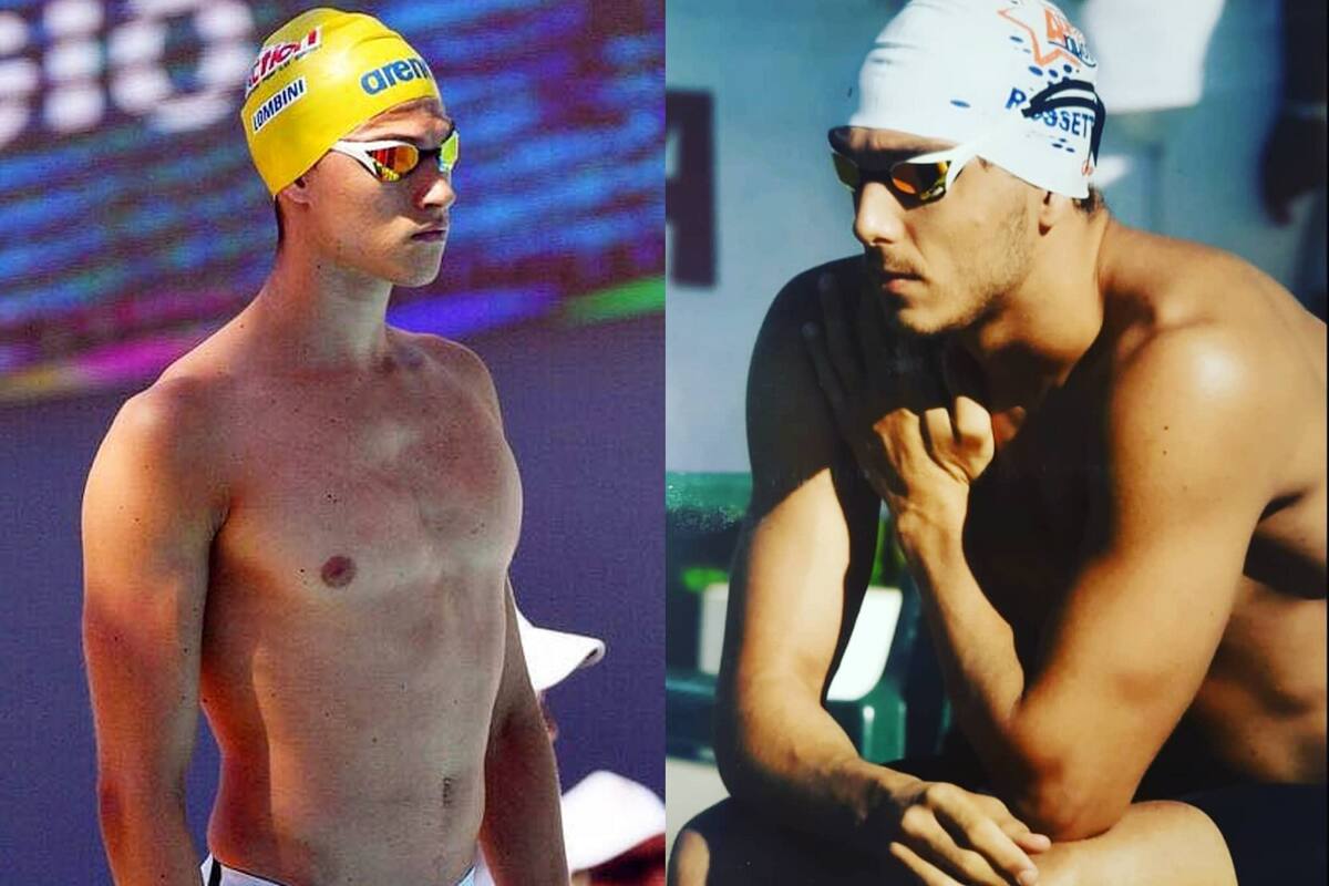Fabio Lombini y Gioele Rossetti, los nadadores italianos que perdieron la vida en un accidente aéreo este domingo 31 de mayo.
