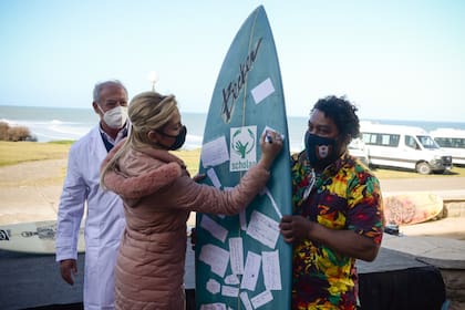 Fabiola Yañez participó de un acto en Chapadmalal