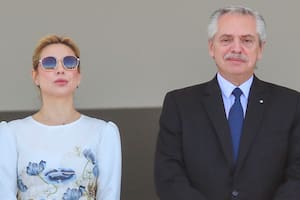 Fabiola Yañez y Alberto Fernández, en junio de 2023, en un viaje oficial a Brasil