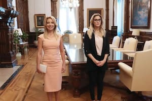 Fabiola Yáñez y Sofía Pacchi, en la Casa Rosada
