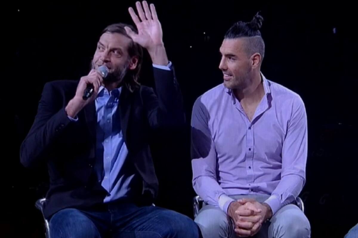 Fabricio Oberto fue campeón con los Spurs en 2007; Luis Scola fue elegido en el draft de 2002 por San Antonio pero nunca jugó en la franquicia; ayer estuvieron juntos para la despedida de Ginóbili; como en sus carreras de la selección