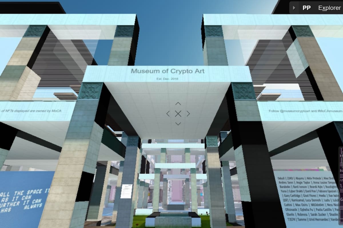 Fachada virtual del Museo de Criptoarte lanzado en París en 2018
