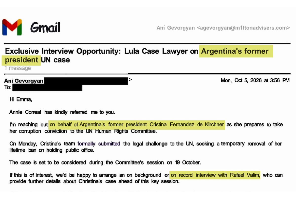 UK PR Firm Reportedly Lobbied Abroad for Argentina's Cristina Kirchner