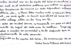 Facsimil carta de la madre superiora del convento de Salta anexado a la causa judicial