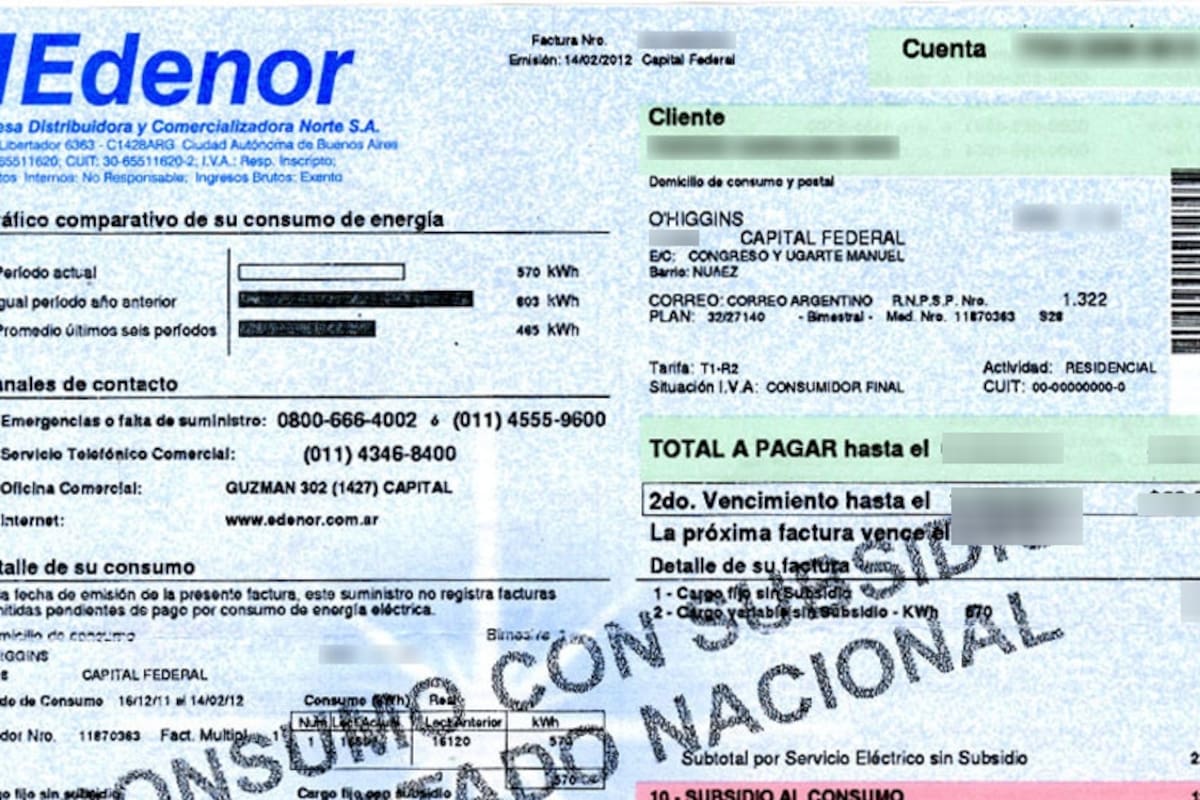 Factura de Edenor