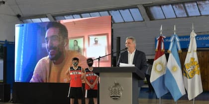 Facu Campazzo, desde EE.UU. por videollamada. Crédito: Municipalidad de Córdoba