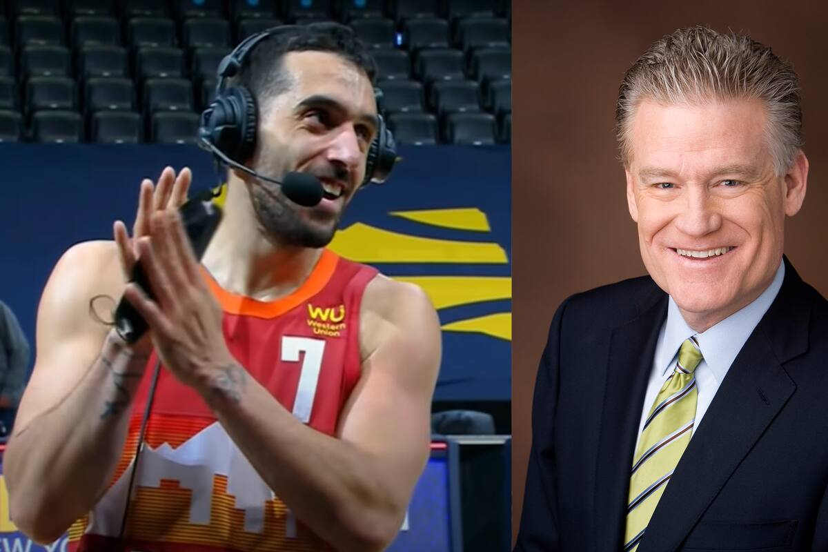 Facundo Campazzo y Chris Marlowe; el relator se ganó la simpatía de los argentinos