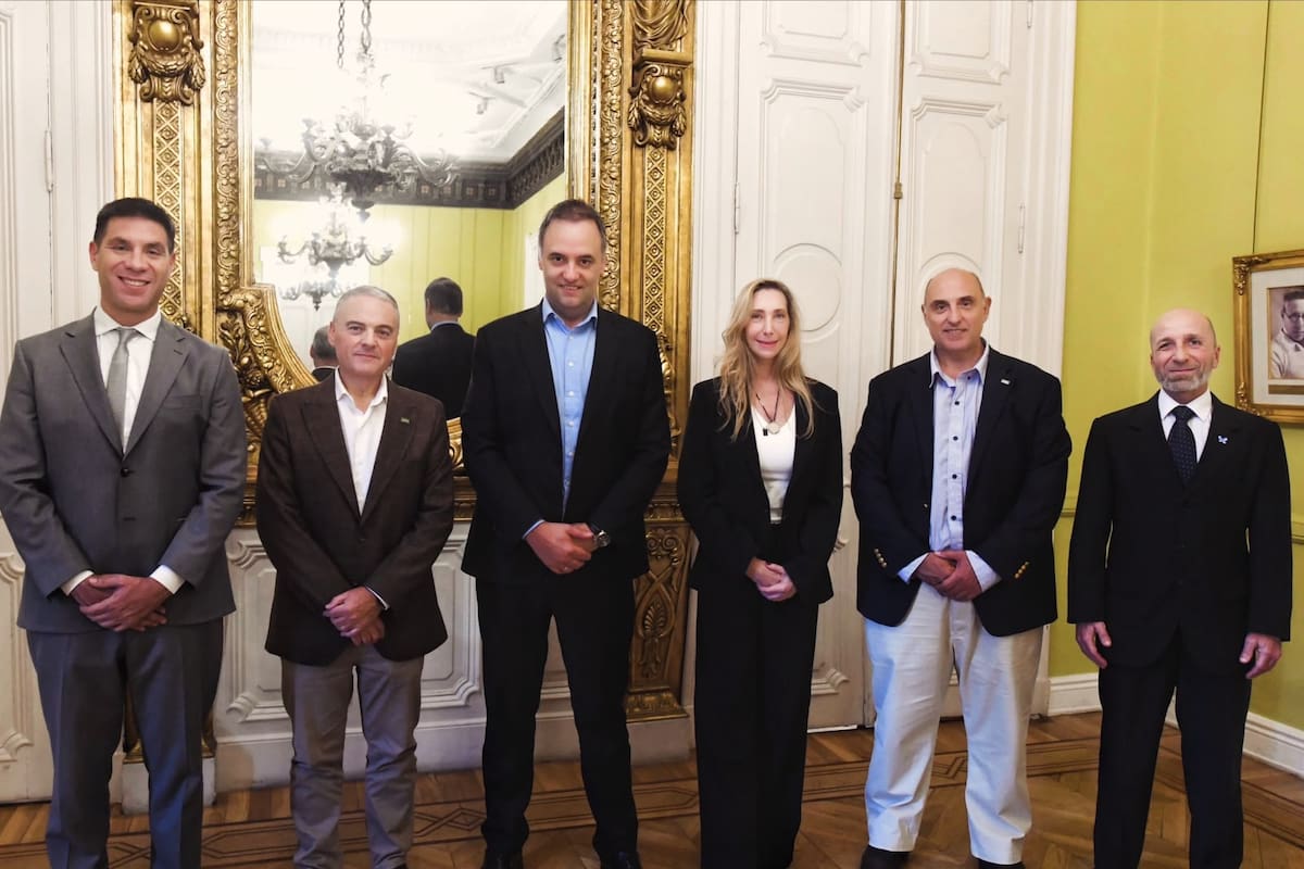 Facundo Correa Llano, Darío Marinozzi, Manuel Adorni, Karina Milei, Claudio Mahfud y Andrés Leone