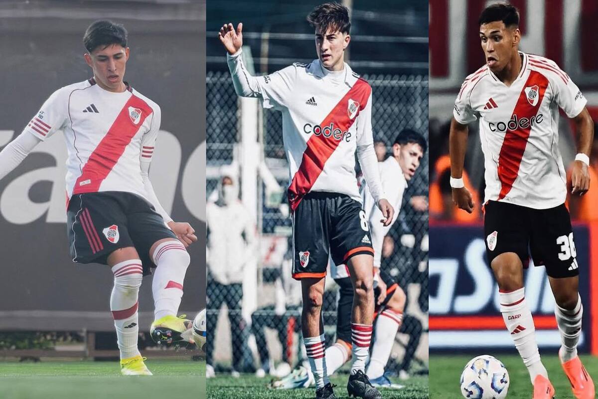 Facundo González, Agustín de la Cuesta y Ulises Giménez, tres jugadores con proyección en River que tendrán su chance ante Atlético Tucumán