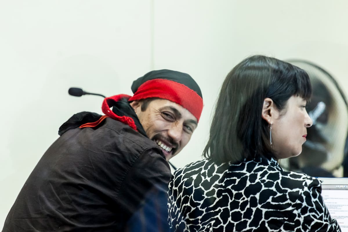 Facundo Jones Huala, antes el tribunal de Valdivia, Chile, el 7 de diciembre de 2018