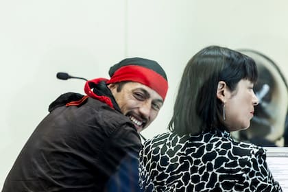 Facundo Jones Huala de Lof Cushamen, durante el juicio en Chile
