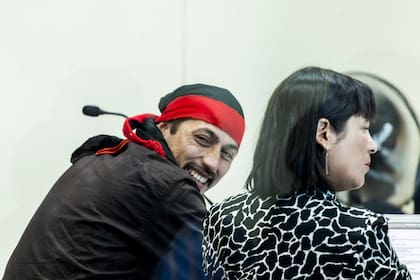 Facundo Jones Huala, durante el juicio en su contra en Chile