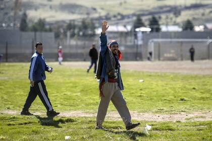 Facundo Jones Huala en una de los recreos en el penal donde se encontraba alojado en Esquel, en 2017