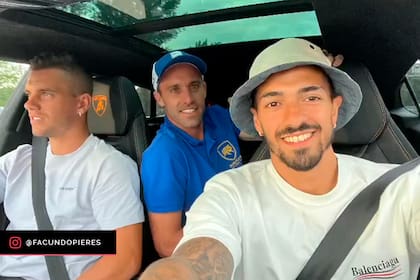 Facundo Pieres con dos visitas futboleras: Gio Lo Celso y Manu Lanzini