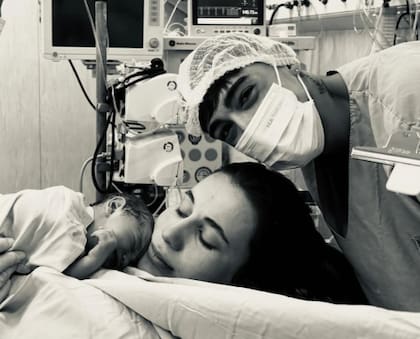 Fagioli junto a su pareja y su hija Alfonsina