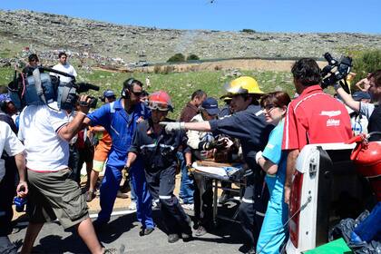 Falaschi, cuando fue asistido por los médicos tras el brutal accidente que le provocó la muerte.