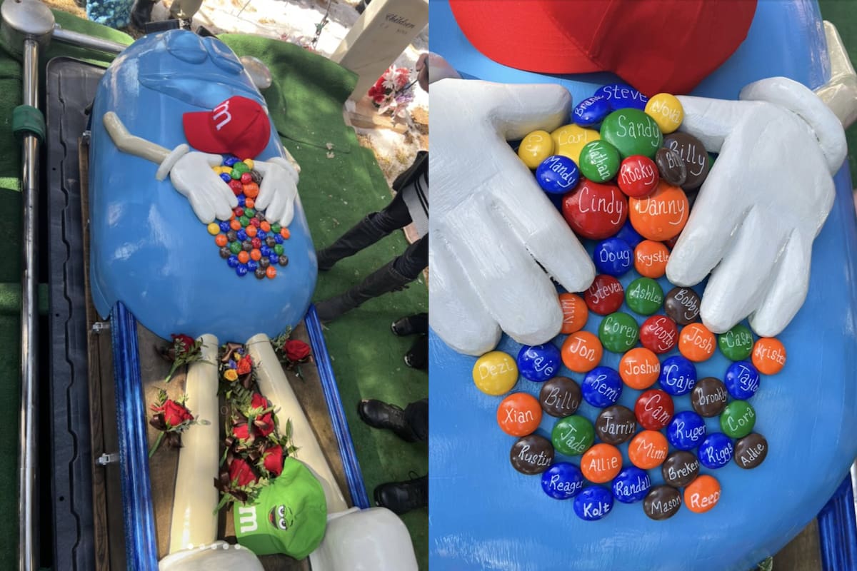 Falleció una mujer y sus familiares realizaron un funeral temático de M&M’S