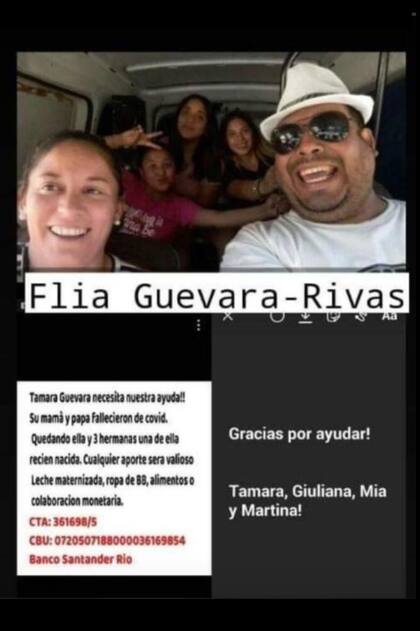 Familiares y amigos de la pareja comenzaron una campaña solidaria para ayudar económicamente a las cuatro hermanas