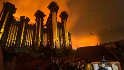 Famoso órgano histórico en el Tabernáculo Mormón en Salt Lake City, Utah