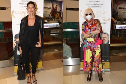 Mariana Arias y Marta Minujin, total black vs look colorido