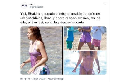 Fan de Shakira notó un detalle en el traje de baño de la cantante