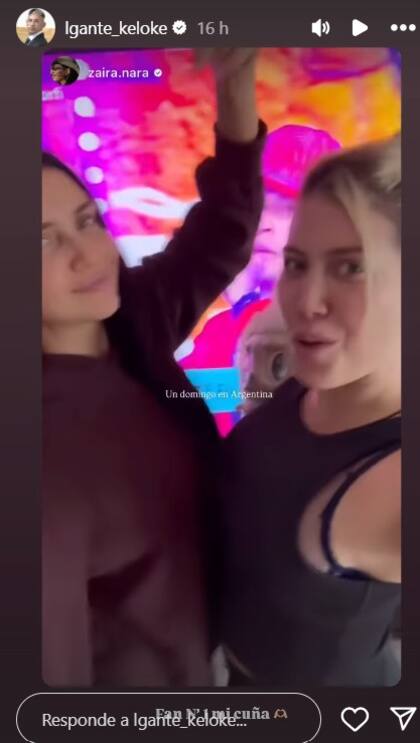 "Fan N°1 mi cuña", manifestó L-Gante ante el video que subió Zaira Nara