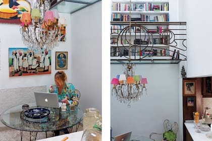 El hall donde está la mesa de vidrio es un espacio luminoso y uno de los rincones preferidos de la dueña de casa.