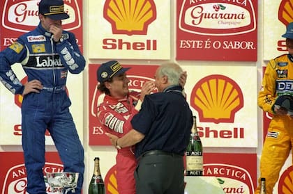 Fangio y Senna en el Gran Premio de Brasil, 1993