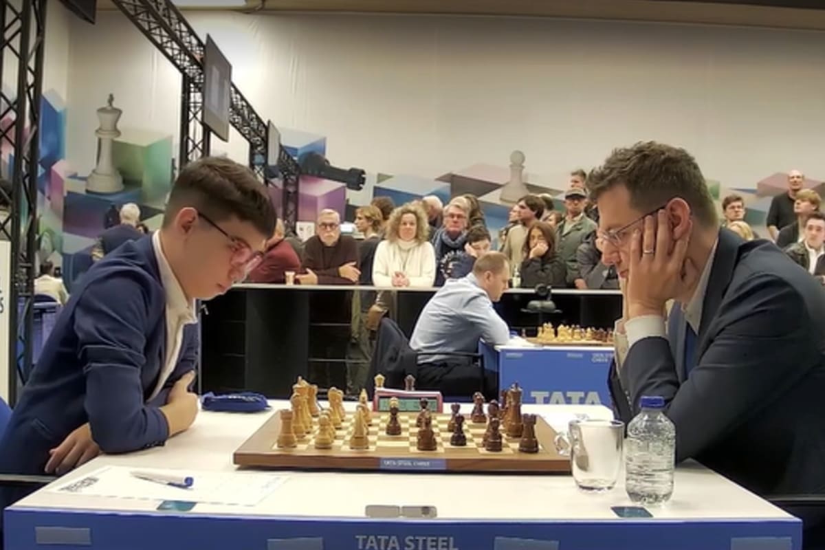 Faustino Oro, en su partida contra el neerlandés L'Ami