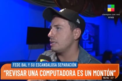 Fede Bal habló de su separación de Sofía Aldrey, los chats y la polémica del lavarropas (Foto: Captura de video)
