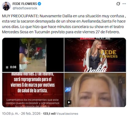 Fede Flowers compartió información sobre la salud de Dalila (Foto: Instagram @dalilareels)