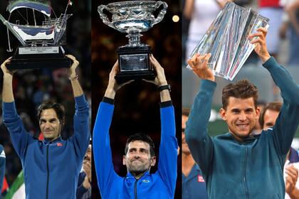 Federer, campeón en Dubai; Djokovic, vencedor en Australia, y Thiem, en Indian Wells; no hay figuritas repetidas entre los campeones