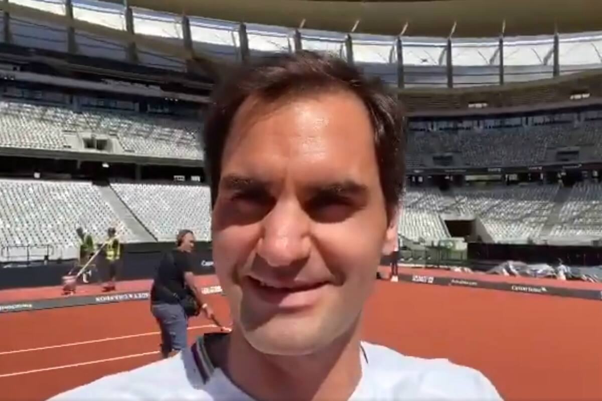 Federer, sobre la cancha en la que se jugará la exhibición con Nadal, en Ciudad del Cabo