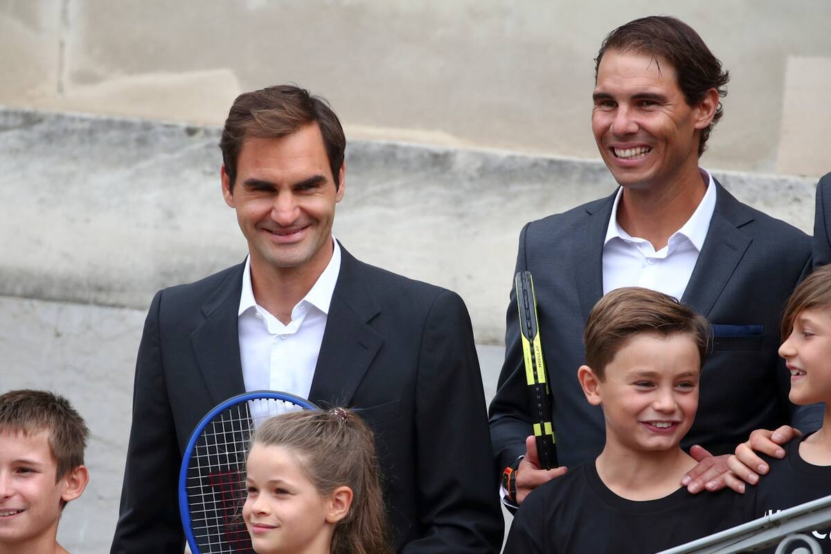 Federer y Nadal en la presentación de la Laver Cup