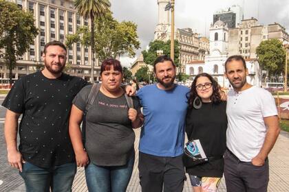 Federico Fagioli (diputado nacional), Natalia Zaracho, Juan Grabois, Ofelia Fernández (legisladora porteña) e Itai Hagman (diputado nacional)