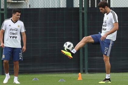 Federico Fazio, en uno de los entrenamientos; acaba de ser papá