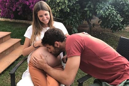 Federico Fazio y su mujer embarazada