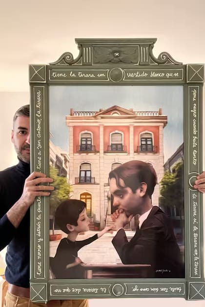 Federico García Lorca conversando con su yo niño, en una ilustración de Antonio Lorente