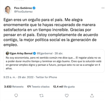 Federico Gutiérrez en Twitter