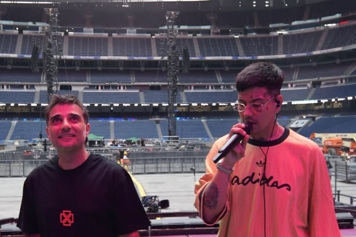 Federico Lauria y Duki en el Estadio Bernabéu