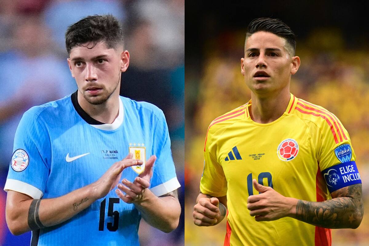 Federico Valverde y James Rodríguez son los capitanes de Uruguay y Colombia, respectivamente; sueñan con meterse en la final