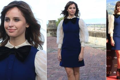 Felciity Jones le hizo los honores al diseño de Gucci