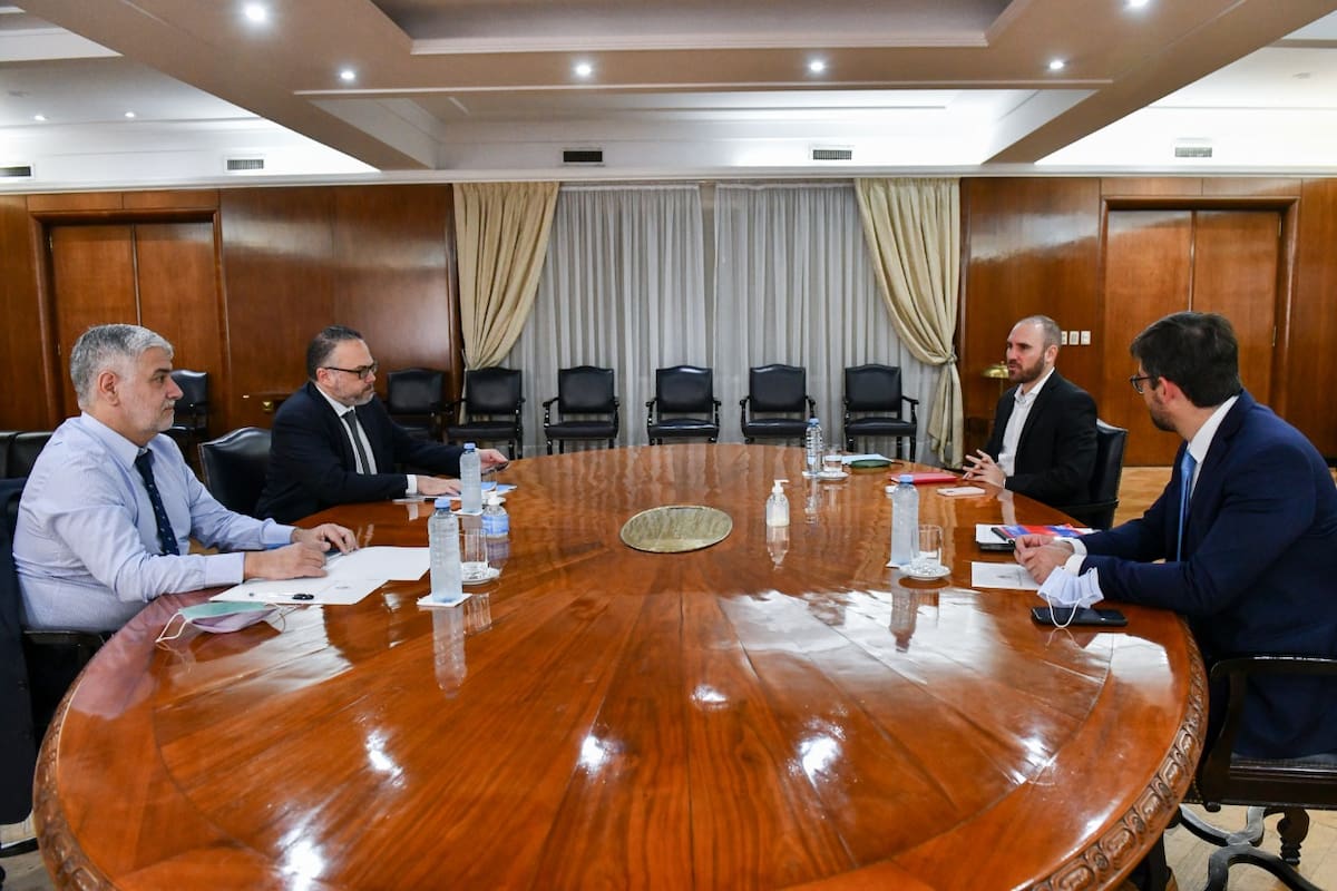 Feletti, Kulfas, Guzmán y Morra reunidos ayer en el Ministerio de Economía